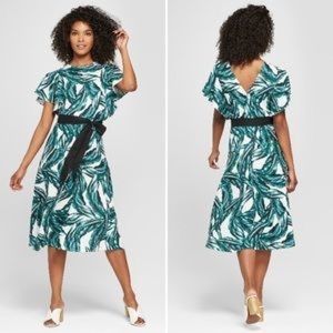 Who What Wear Palm Print Dress